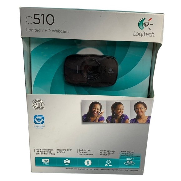 Logitech HD Webcam c510 Dazzling Photos 1 click upload to U-Tube or FB New n Box - Picture 2 of 12